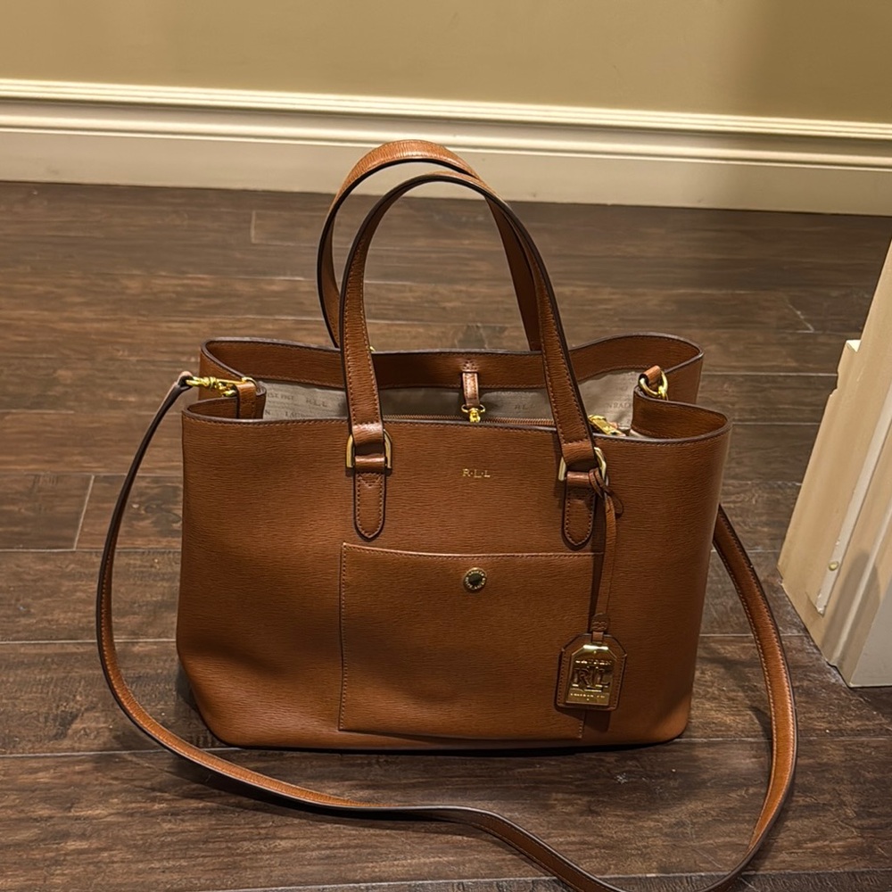 Ralph Lauren Brown Leather Tote Bag